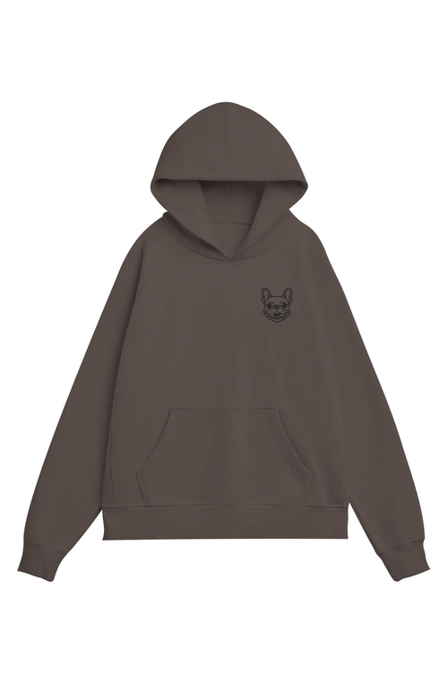 Mabel Espresso and Baby Blue Organic French Terry Hoodie